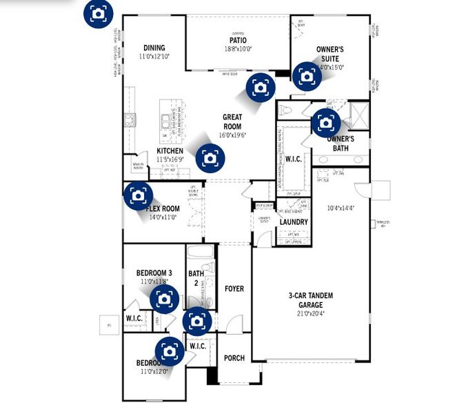 2D floor plan layout of this home in Empire Pointe, Queen Creek, AZ (Image 2).