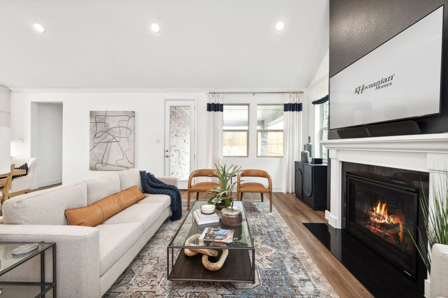 Great room with fireplace