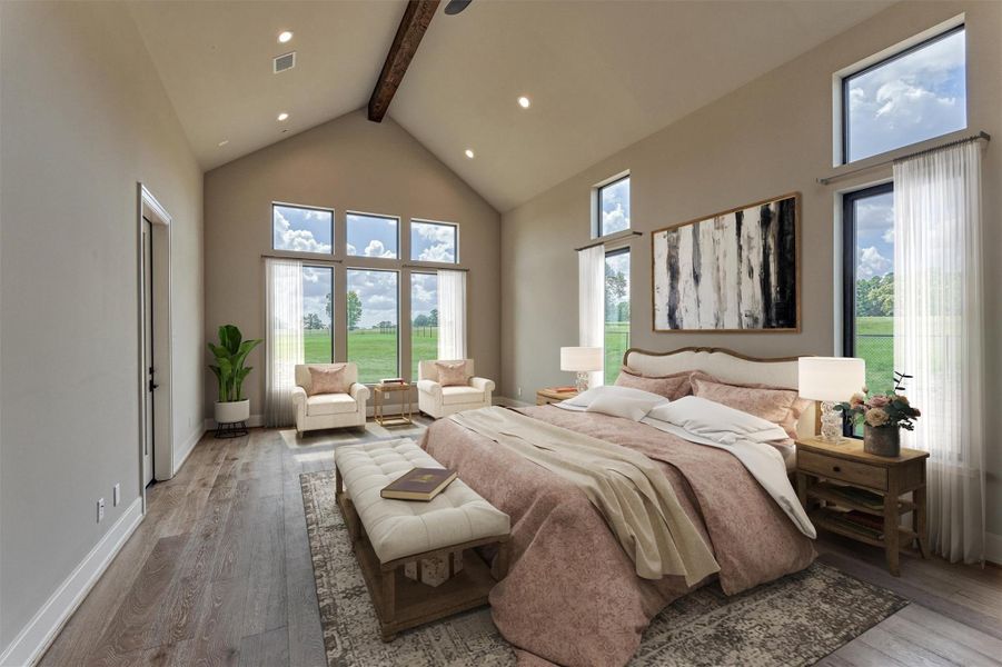 Primary suite. Photo is virtually staged/enhanced. Primary suite. Photo is virtually staged/enhanced.