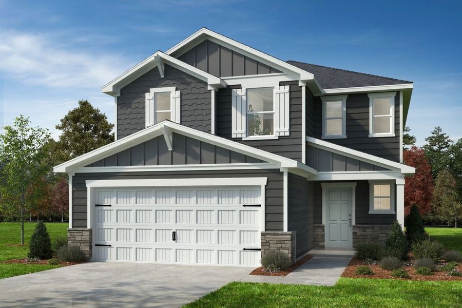 Front exterior of a new home in Bellina, York, SC, highlighting curb appeal (Image 1). Front exterior of a new home in Bellina, York, SC, highlighting curb appeal (Image 1).