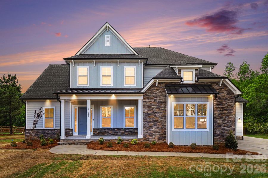 Front exterior of a new home in Shepherds Trace, Clover, SC, highlighting curb appeal (Image 2).