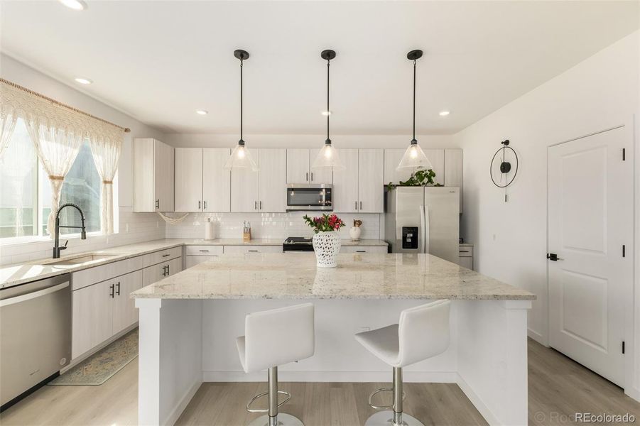 Beautiful kitchen with oversized island