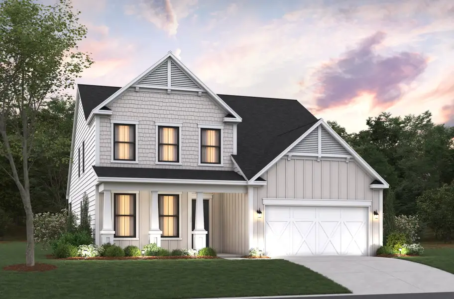 Representative exterior photo of a completed home built from the Mulberry by Beazer Homes in Marshfield: Reserve Collection, Longs, SC (Image 2). Representative exterior photo of a completed home built from the Mulberry by Beazer Homes in Marshfield: Reserve Collection, Longs, SC (Image 2).