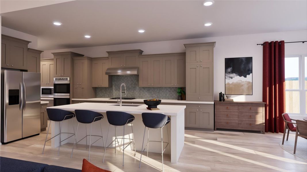 Furnished interior view inside a new home in Samara: Wentworth, League City (Image 9).