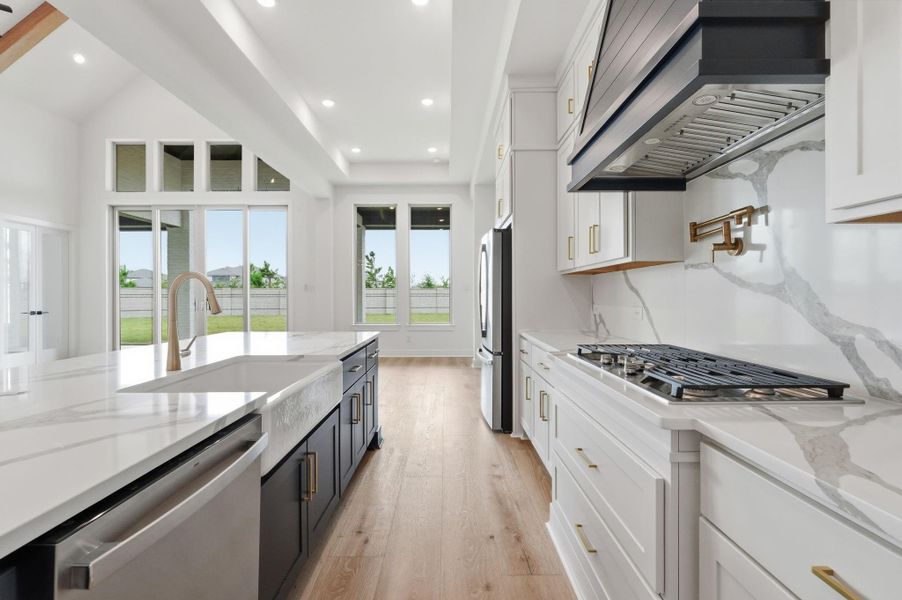 Open plan kitchen with island