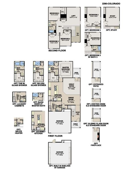 2D floor plan layout for the Colorado by Hakes Brothers in Highland Ridge, New Braunfels, TX (Image 5). 2D floor plan layout for the Colorado by Hakes Brothers in Highland Ridge, New Braunfels, TX (Image 5).