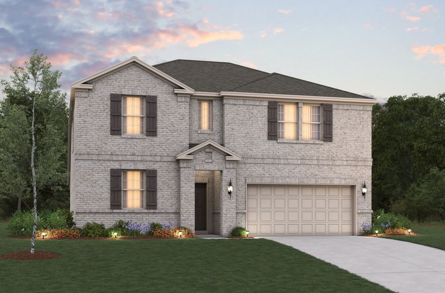 Representative exterior photo of a completed home built from the Rainier by Beazer Homes in Whitewing Trails: Meadows 50', Princeton, TX (Image 20).