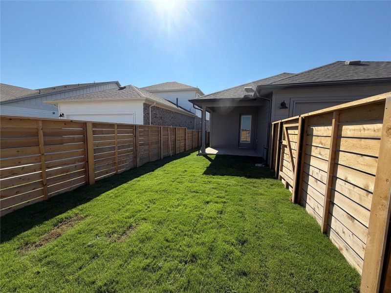 View of fenced backyard