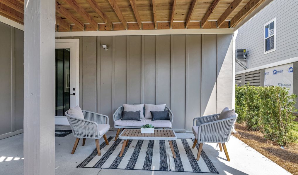 Covered patio for outdoor enjoyment