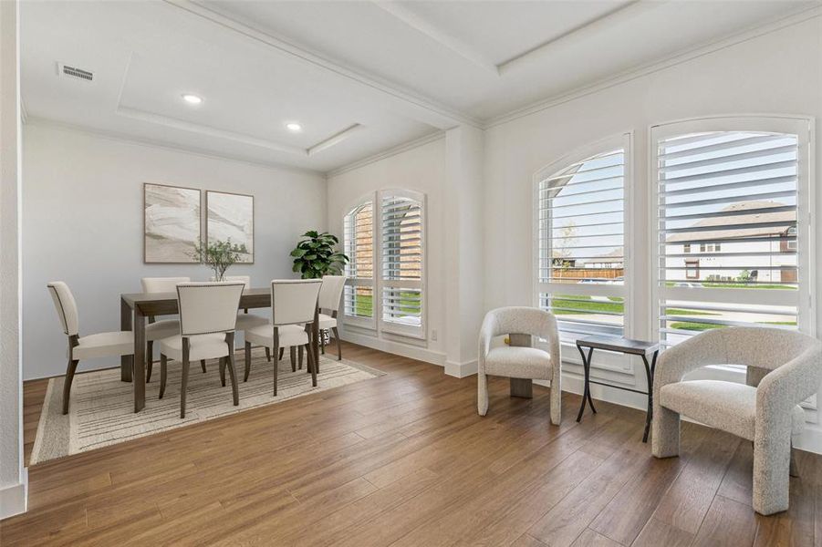 Furnished interior view inside a new home in Cambridge Estates, Prosper (Image 11). Furnished interior view inside a new home in Cambridge Estates, Prosper (Image 11).