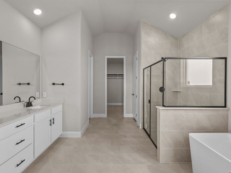 Furnished interior view inside a new home in Potranco Oaks, Castroville (Image 13).