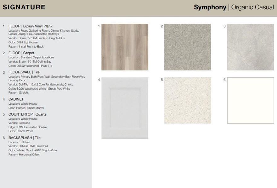 7514 Happiness Pass design selections. Home is currently under construction and selections are subject to change.