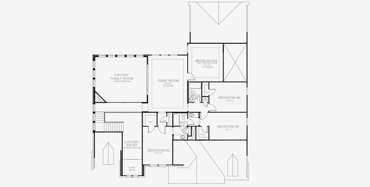 2D floor plan layout for the 4263W by Perry Homes in Lakes of Cane Island, Katy, TX (Image 4).
