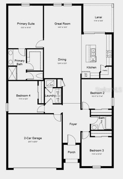 2D floor plan layout of this home in Firethorn, Parrish, FL (Image 2). 2D floor plan layout of this home in Firethorn, Parrish, FL (Image 2).
