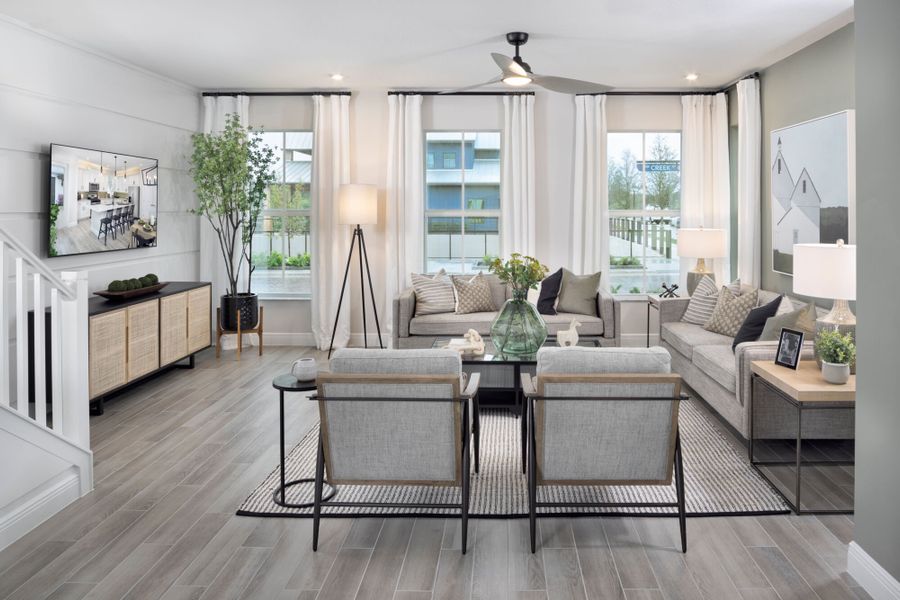 Representative furnished interior of a home built from the Aster by Mattamy Homes in Newfield, Palm City (Image 7). Representative furnished interior of a home built from the Aster by Mattamy Homes in Newfield, Palm City (Image 7).