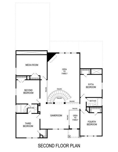 2D floor plan layout for the Stonebriar 2R by First Texas Homes in Collinsbrook Farm, Frisco, TX (Image 3). 2D floor plan layout for the Stonebriar 2R by First Texas Homes in Collinsbrook Farm, Frisco, TX (Image 3).