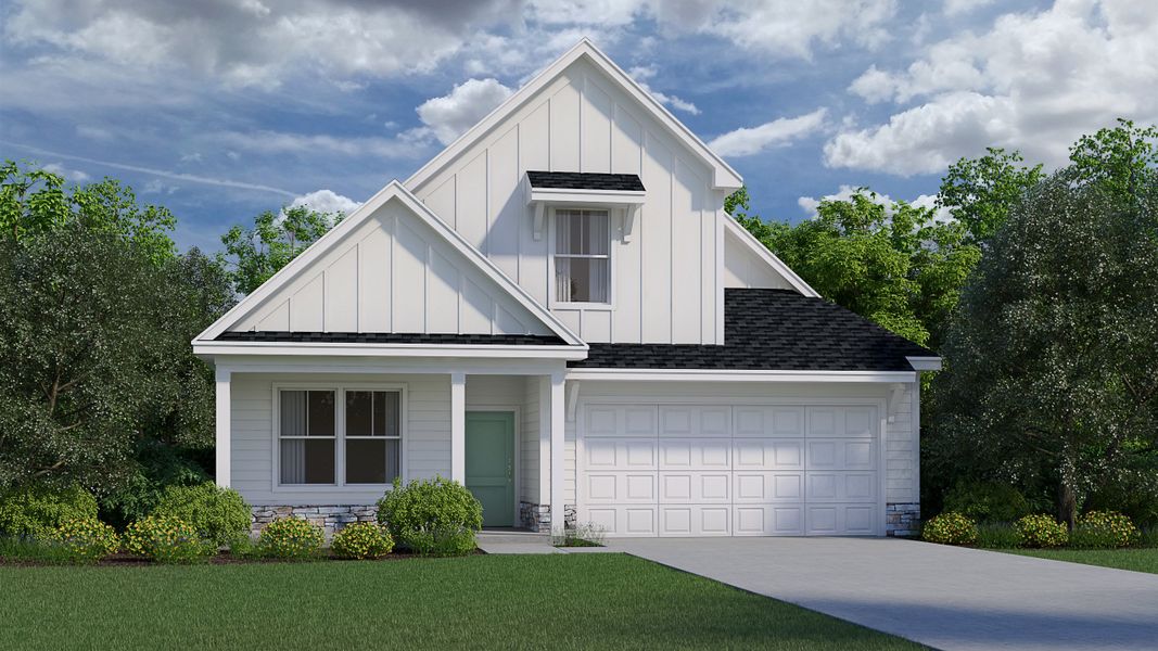 Representative exterior photo of a completed home built from the Congaree by Veranda Homes in Hitchcock Preserve 55', Aiken, SC (Image 1).