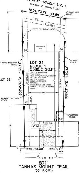 8711 Tannas Mount Trail preliminary plot plan