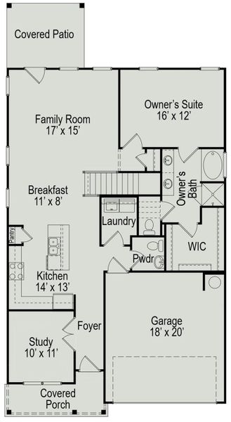 2D floor plan layout of this home in Jones Creek Reserve, Richmond, TX (Image 3).