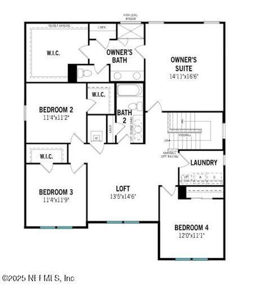 2D floor plan layout of this home in Sandridge Hills, Green Cove Springs, FL (Image 3).