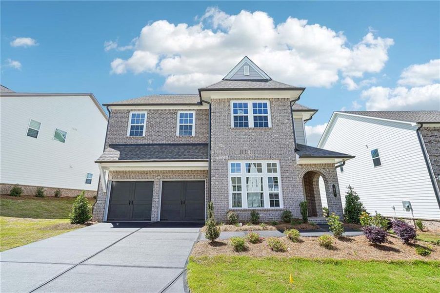 Front exterior of a new home in East Harbor II at Chestatee, Dawsonville, GA, highlighting curb appeal (Image 17).
