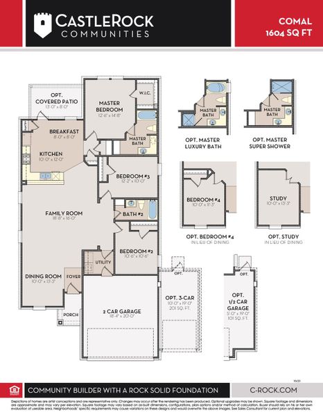 2D floor plan layout for the Comal by CastleRock Communities in Tabor Ranch, Ponder, TX (Image 3). 2D floor plan layout for the Comal by CastleRock Communities in Tabor Ranch, Ponder, TX (Image 3).