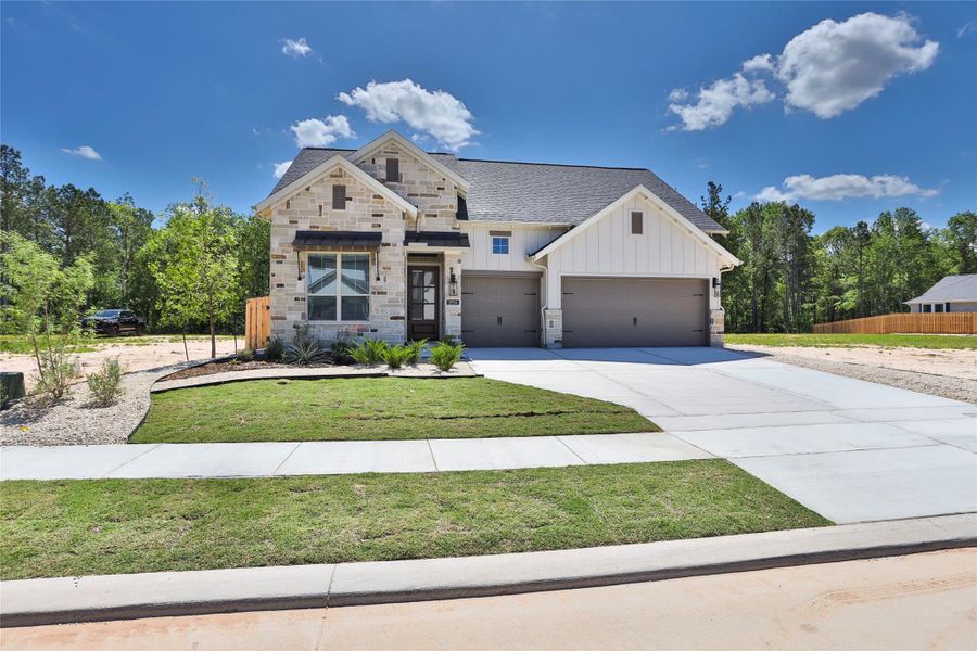 Front exterior of a new home in Colton, Todd Mission, TX, highlighting curb appeal (Image 2). Front exterior of a new home in Colton, Todd Mission, TX, highlighting curb appeal (Image 2).