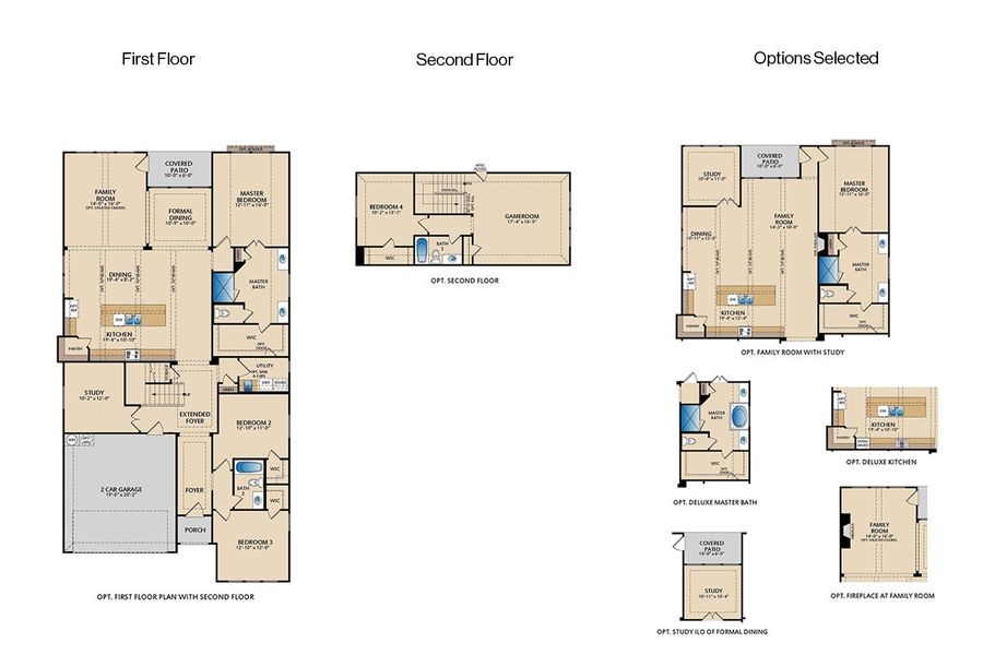 2D floor plan layout of this home in Timberbrook, Justin, TX (Image 5).