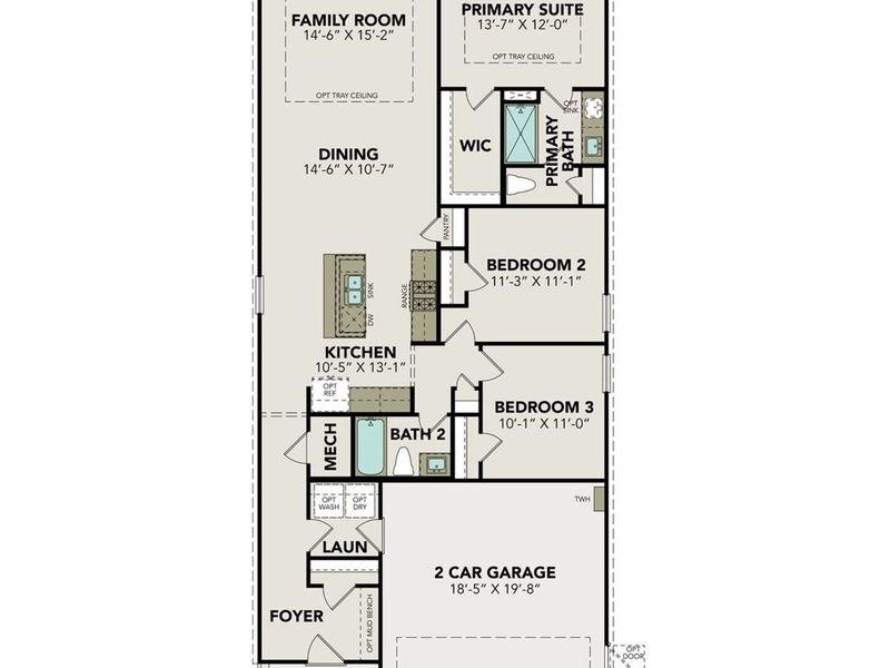 2D floor plan layout of this home in Agave, San Antonio, TX (Image 2).