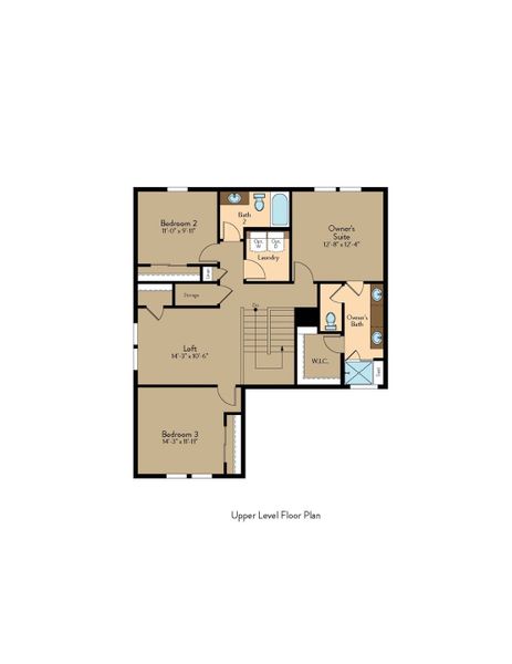 2D floor plan layout for the Elm by View Homes in The Trails at Aspen Ridge-2, Colorado Springs, CO (Image 5).