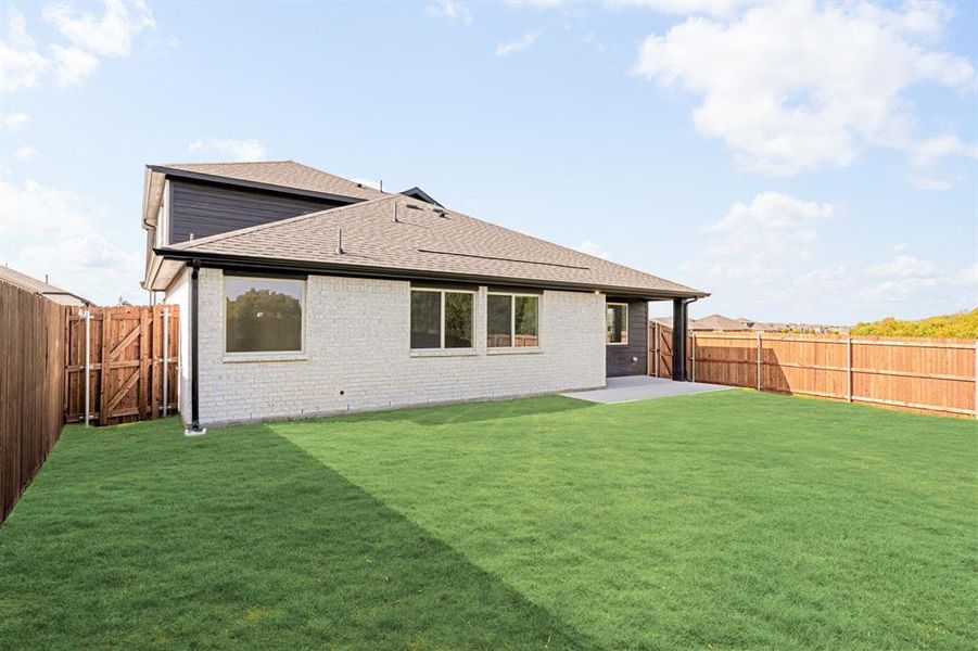 Exterior details and patio area of a home in Bear Creek Elements, Lavon (Image 4). Exterior details and patio area of a home in Bear Creek Elements, Lavon (Image 4).