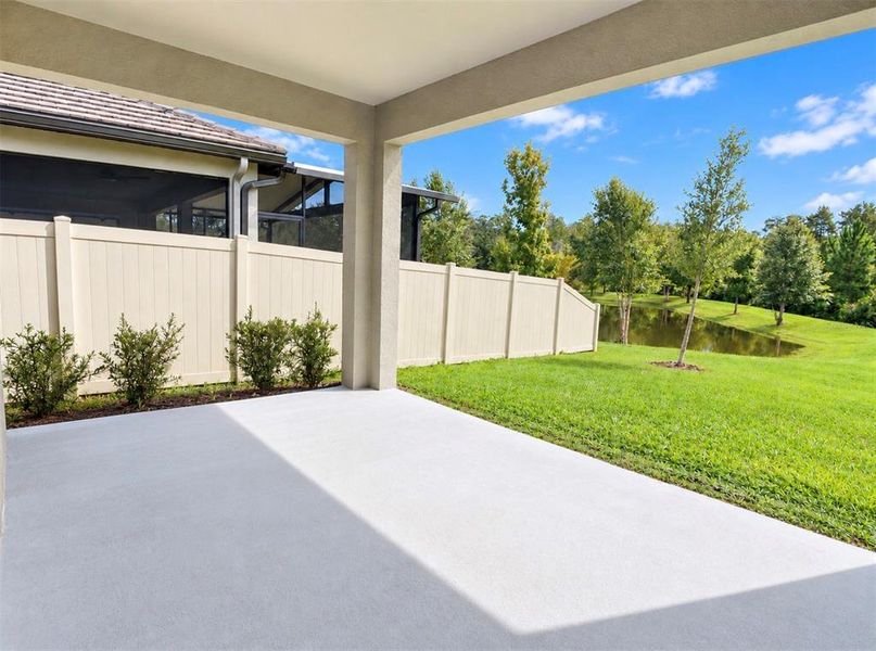 Exterior details and patio area of a home in Angeline Active Adult, Land O' Lakes (Image 27).