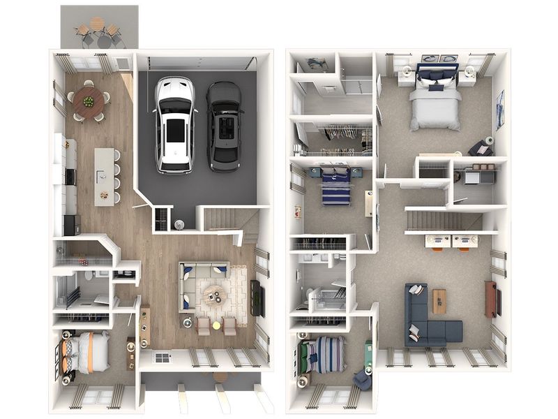 2D floor plan layout for the Campbell by Meritage Homes in Hyde's Landing, Nashville, TN (Image 3).