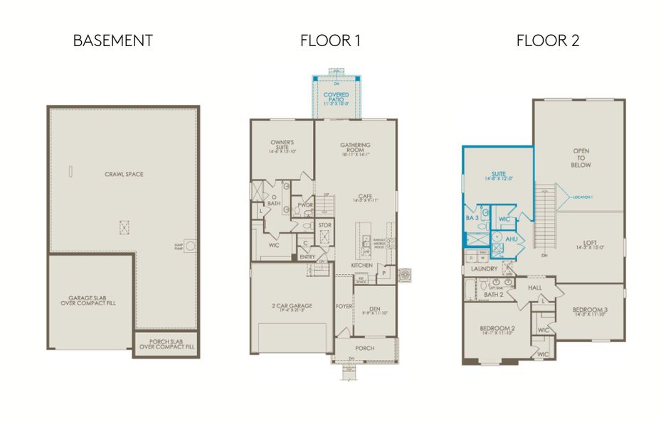 2D floor plan layout of this home in Harvest Crossing, Aurora, CO (Image 3).