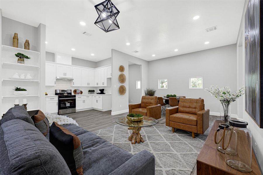 Open to the kitchen dining and living area to enjoy a day at home