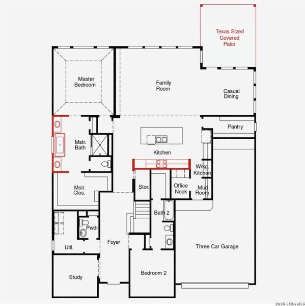 2D floor plan layout of this home in Mayfair, New Braunfels, TX (Image 3).