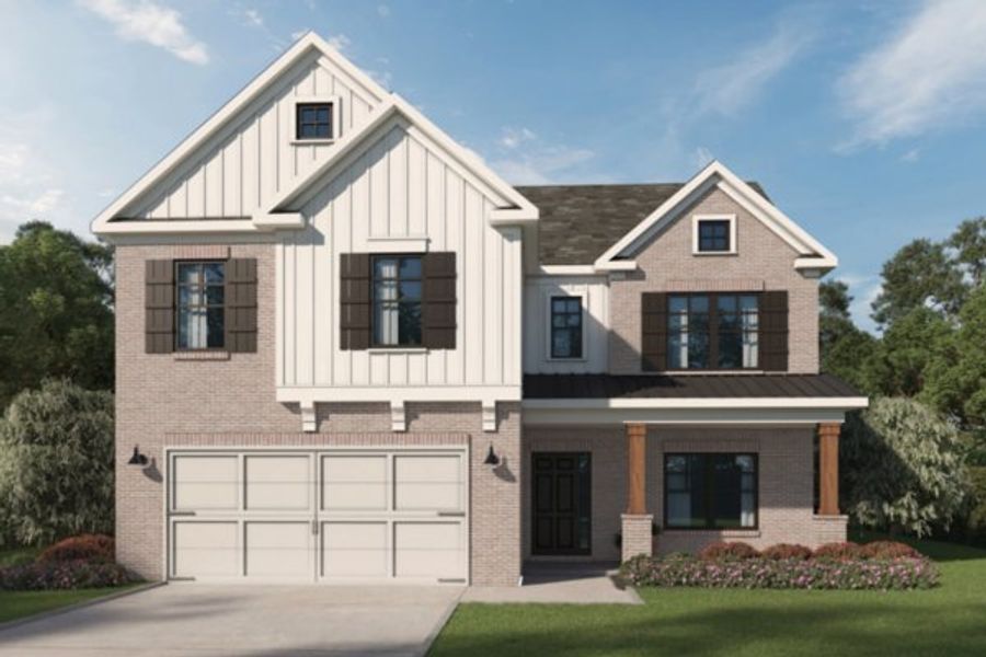 Representative exterior photo of a completed home built from the Chatsworth by Kerley Family Homes in The Reserve at Chapel Hill Phase II, Douglasville, GA (Image 8).