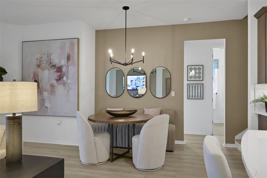 Furnished interior view inside a new home in Creekside Run at Babcock Ranch, Punta Gorda (Image 8). Furnished interior view inside a new home in Creekside Run at Babcock Ranch, Punta Gorda (Image 8).