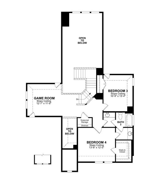 2D floor plan layout of this home in Venado Crossing, Cibolo, TX (Image 2).