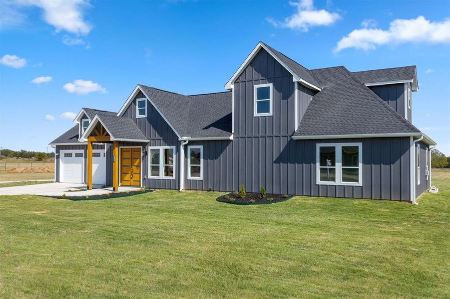 Front exterior of a new home in , Whitesboro, TX, highlighting curb appeal (Image 26). Front exterior of a new home in , Whitesboro, TX, highlighting curb appeal (Image 26).
