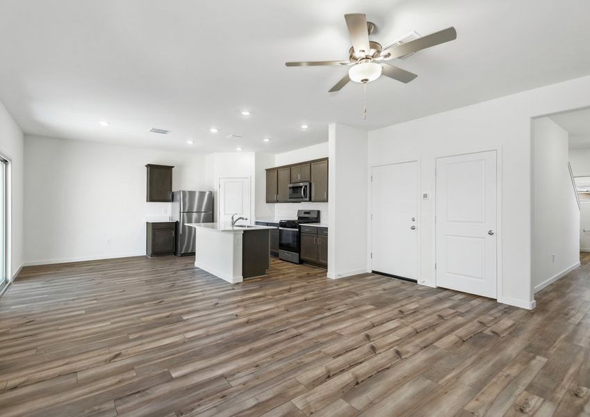 This open layout concept creates the perfect space for entertaining family and friends.