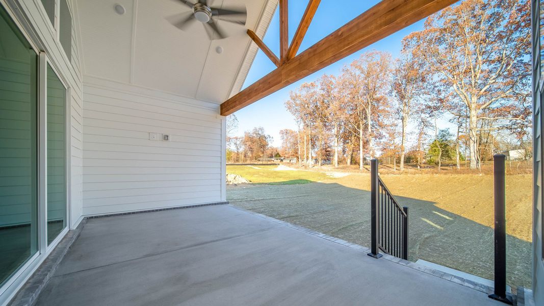 Rear of home with covered back patio