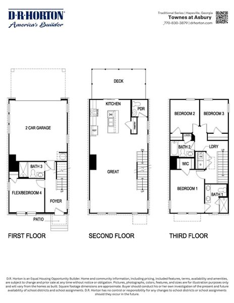 2D floor plan layout for the Emerson by D.R. Horton in Townes at Asbury, Atlanta, GA (Image 1). 2D floor plan layout for the Emerson by D.R. Horton in Townes at Asbury, Atlanta, GA (Image 1).