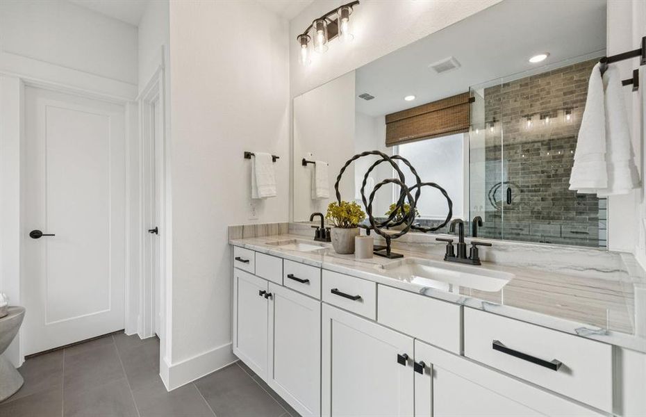 Spacious owner's bath *model representation
