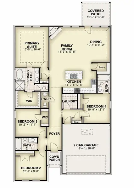 2D floor plan layout for the Liberty by Rockwell Homes in South Meadow, Melissa, TX (Image 6). 2D floor plan layout for the Liberty by Rockwell Homes in South Meadow, Melissa, TX (Image 6).