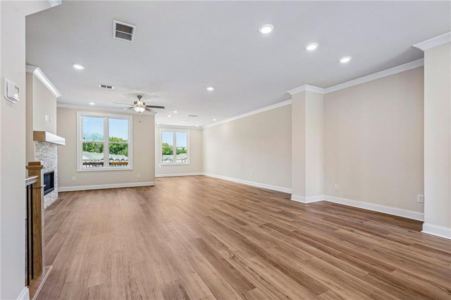Spacious, unfurnished interior of a new home in Waterside Townhomes, Peachtree Corners (Image 33). Spacious, unfurnished interior of a new home in Waterside Townhomes, Peachtree Corners (Image 33).