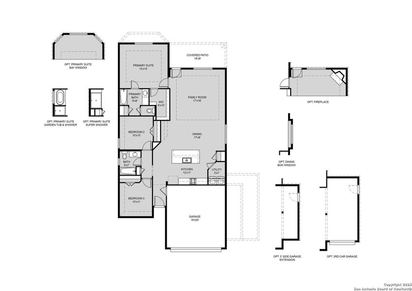 2D floor plan layout of this home in Swenson Heights, Seguin, TX (Image 4).