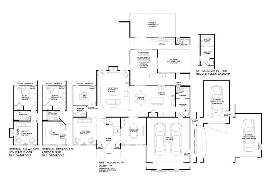 2D floor plan layout for the The Brady by Forbes Capretto Homes in Birdsong Estates, Orchard Park, NY (Image 4).