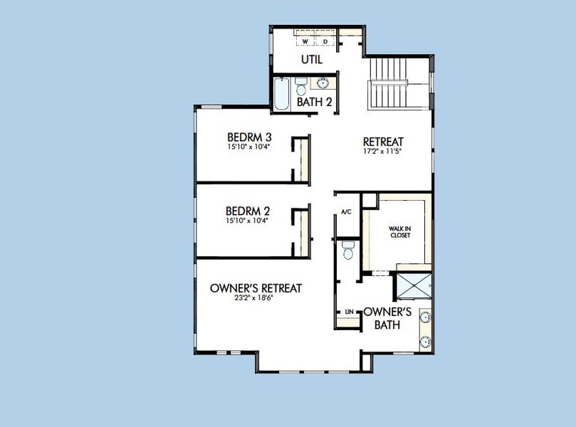 2D floor plan layout for the The Motivation by David Weekley Homes in Reflections at Olympus – Legacy, Clermont, FL (Image 4). 2D floor plan layout for the The Motivation by David Weekley Homes in Reflections at Olympus – Legacy, Clermont, FL (Image 4).