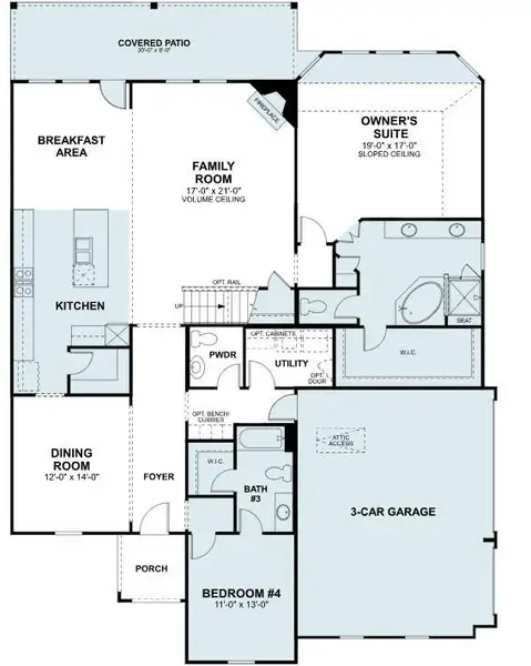 2D floor plan layout of this home in Sorella, Tomball, TX (Image 3).